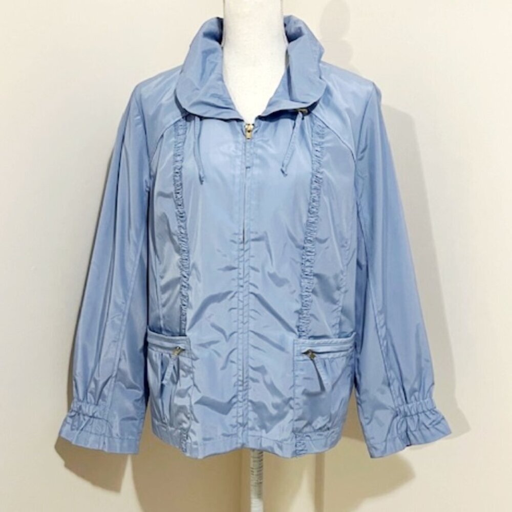 Chico's Zenergy Light Blue Windbreaker Rain Jacket size large/2